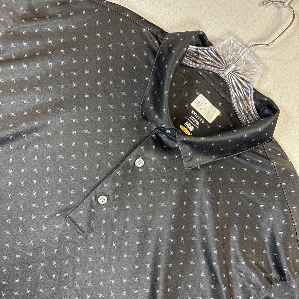Greg Norman ML75 Play Dry Golf Polo Shirt Men's XXL Blue Geometric Print